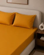 نیم ست کتان رینگ رنگ نارنجی